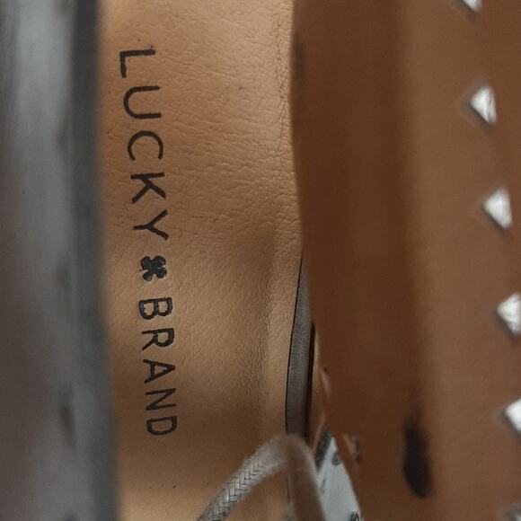 LUCKY BRAND TAFIA LACE UP LASER CUT-OUT STACKED HEELS CUSTOMIZED SIZE 8.5 - Picture 11 of 12